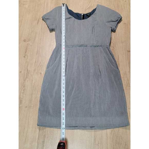 J CREW Silk Blend Mini Picnic Dress Size 10 Babydoll Drop Waist Pockets Striped - Picture 5 of 7